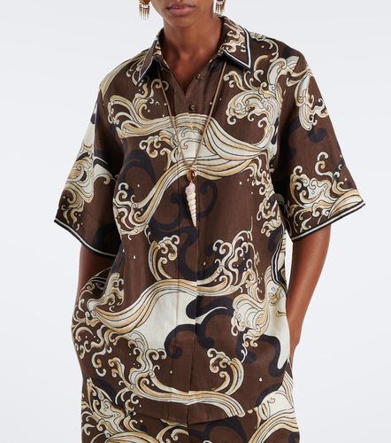 Alémais Camicia oversize Otis in lino con stampa - Alemais - Modalova