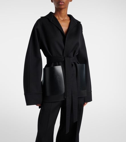 Leather-trimmed virgin wool wrap jacket - Alaia - Modalova