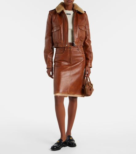 Miu Miu Leather midi skirt - Miu Miu - Modalova