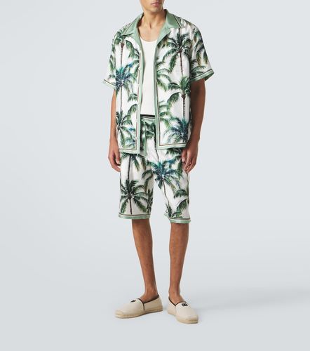 Shorts de sarga de seda estampados - Dolce&Gabbana - Modalova