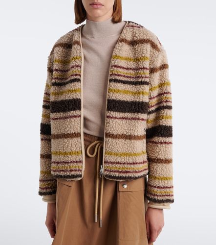 Chaqueta de lana y teddy a rayas - Moncler - Modalova