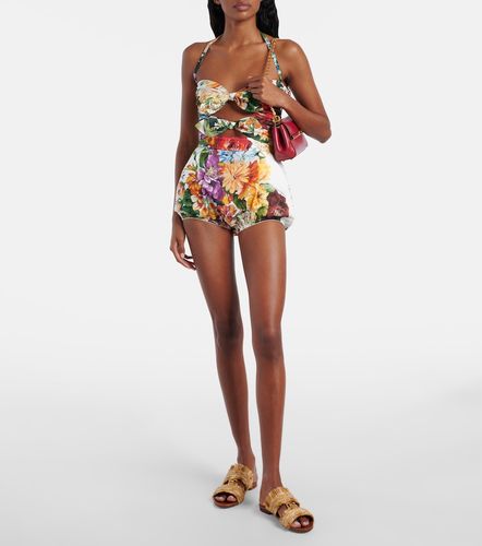 Shorts de popelín de algodón floral - Dolce&Gabbana - Modalova