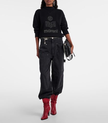 Moby logo cotton-blend fleece sweatshirt - Marant Etoile - Modalova