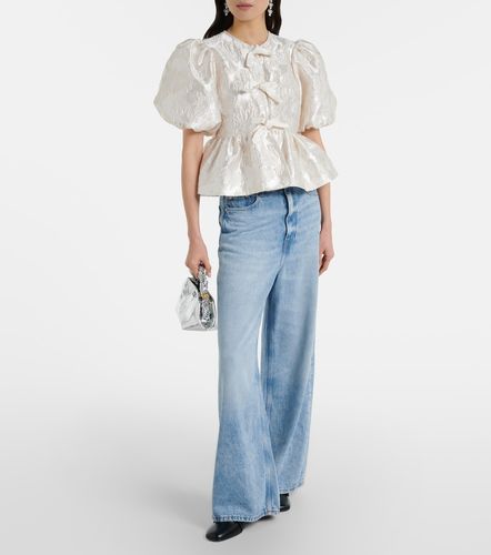 Ganni Peplum satin jacquard blouse - Ganni - Modalova