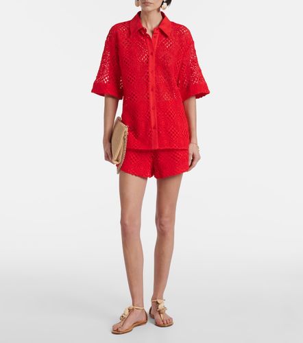 Crochet high-rise cotton-blend shorts - SIR - Modalova