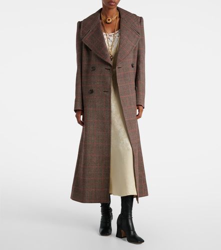Checked double-breasted virgin wool coat - Chloe - Modalova