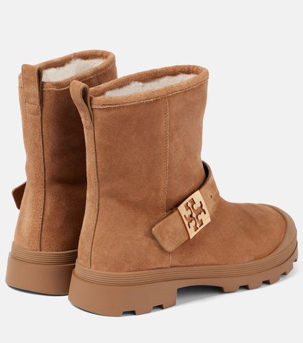 Mellow shearling-lined suede platform ankle boots - Tory Burch - Modalova
