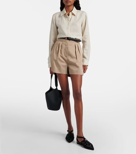 Shorts Tabacco in misto cotone plissé - Max Mara - Modalova