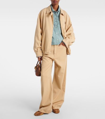 Jeans a gamba larga e vita alta - Miu Miu - Modalova