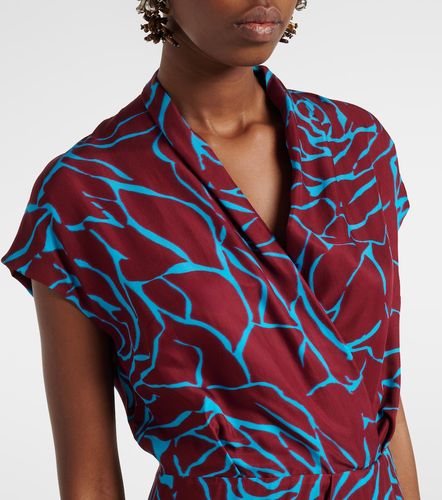 Printed satin midi dress - Dries Van Noten - Modalova