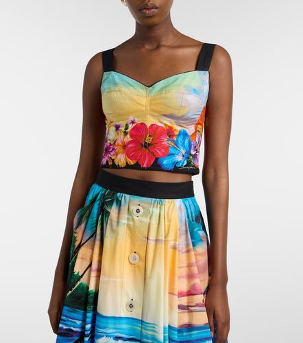 Printed cotton-blend bustier - Dolce&Gabbana - Modalova