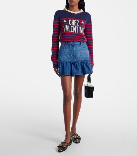 Valentino Ruffled denim miniskirt - Valentino - Modalova