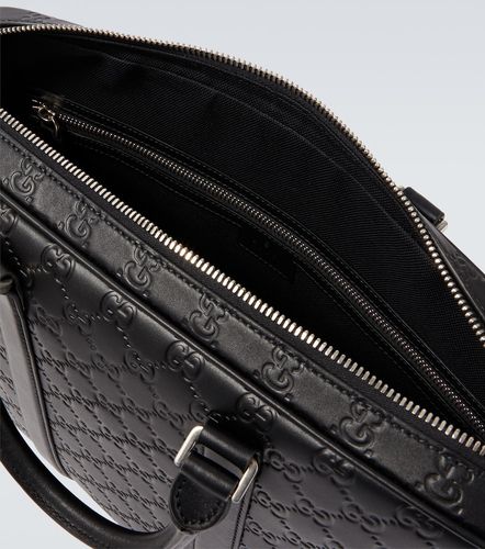 GG Emblem debossed leather briefcase - Gucci - Modalova