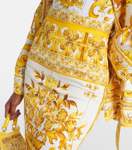 Majolica silk-blend midi skirt - Dolce&Gabbana - Modalova