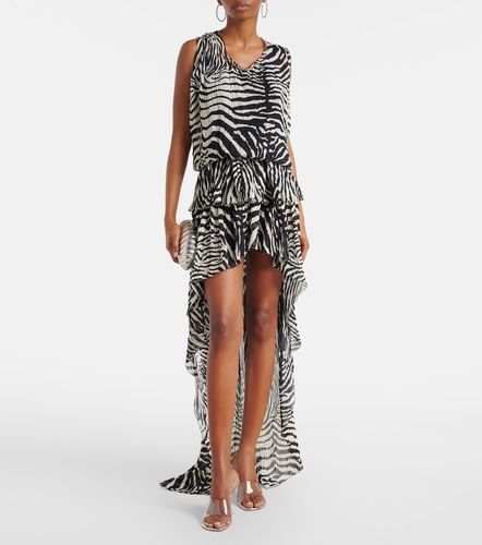 Zebra-print asymmetric chiffon minidress - Blumarine - Modalova