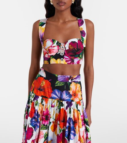 Crop top de algodón floral - Dolce&Gabbana - Modalova