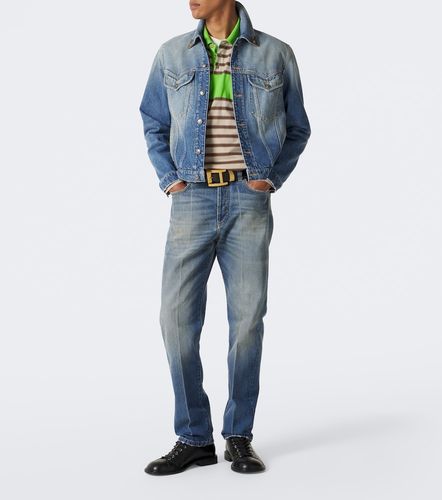 Jeans rectos con efecto desgastado - Versace - Modalova