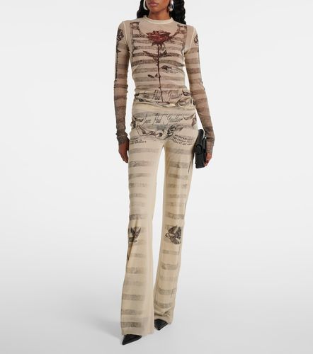 Striped printed mesh top - Jean Paul Gaultier - Modalova