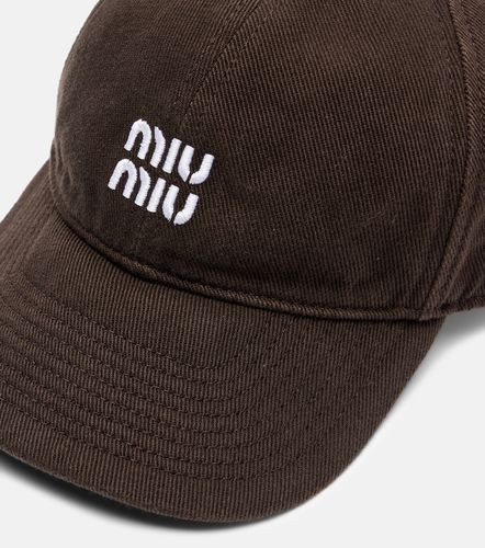 Cappello da baseball in cotone con logo - Miu Miu - Modalova