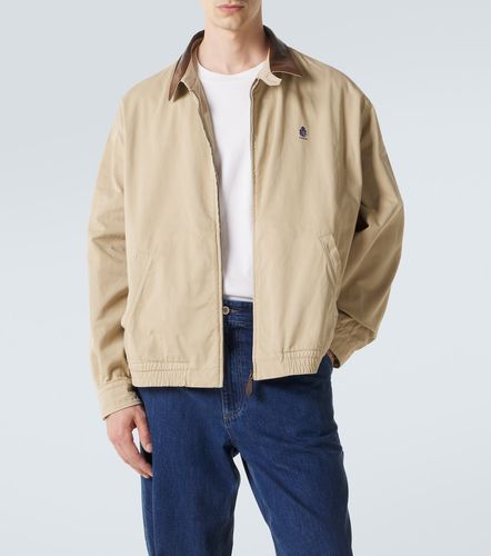 Leather-trimmed cotton blouson jacket - Prada - Modalova