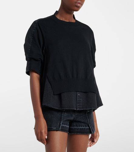 Jersey en mezcla de algodón a capas - Sacai - Modalova