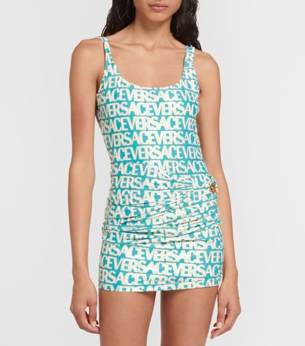 Versace Minigonna con balze e logo - Versace - Modalova