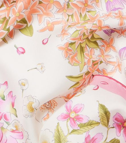 Sciarpa in seta con stampa floreale - Ferragamo - Modalova