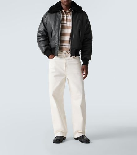 Bomber in pelle con shearling - Ami Paris - Modalova