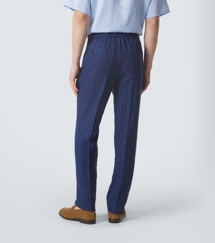 Pantaloni regular in lana e lino gessati - Rubinacci - Modalova