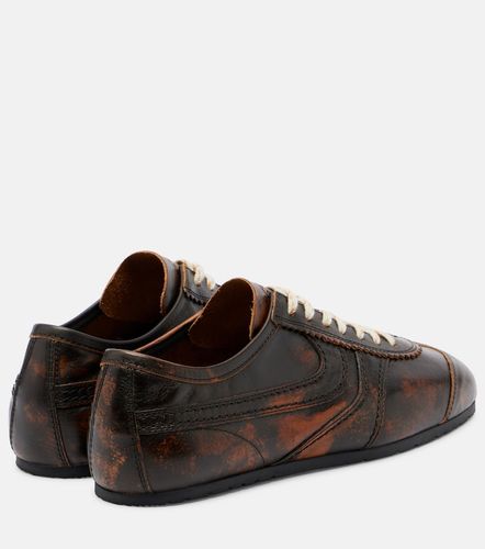 Distressed leather sneakers - Dries Van Noten - Modalova