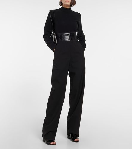 Cropped virgin wool turtleneck sweater - Alaia - Modalova