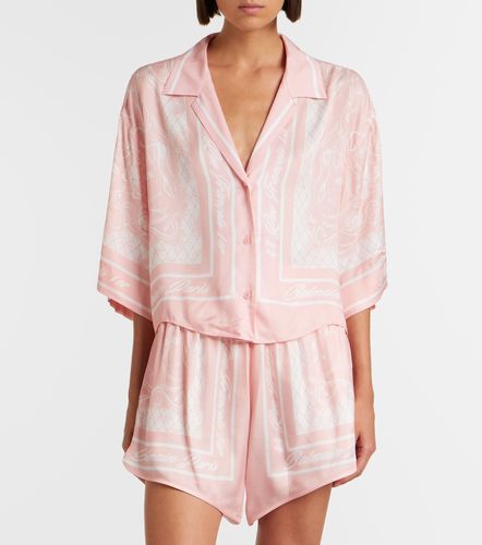 Camicia da pigiama in twill con stampa - Balmain - Modalova