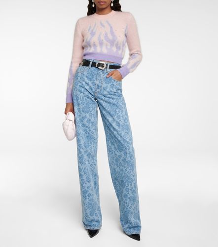 Pullover cropped in misto mohair - Alessandra Rich - Modalova