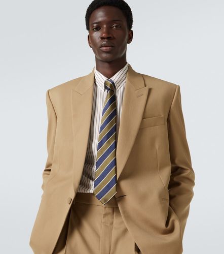 Corbata en sarga de seda a rayas - Saint Laurent - Modalova