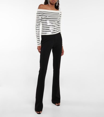 Sequined striped off-shoulder sweater - Jean Paul Gaultier - Modalova