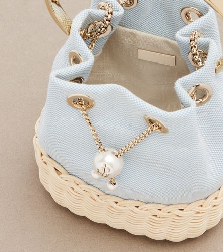 Secchiello Bon Bon in canvas e vimini - Jimmy Choo - Modalova