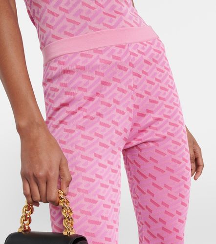 Pantaloni flared La Greca in misto seta - Versace - Modalova