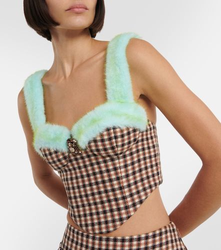 Checked wool and cotton bustier - Area - Modalova