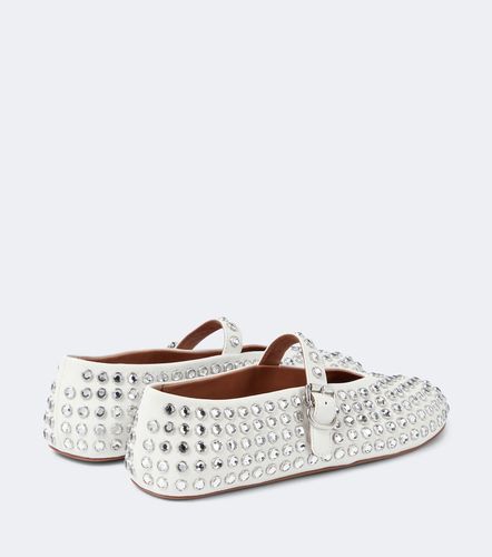 Crystal-embellished leather ballet flats - Alaia - Modalova