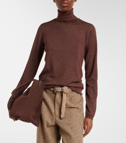 Cashmere and silk-blend turtleneck sweater - Brunello Cucinelli - Modalova