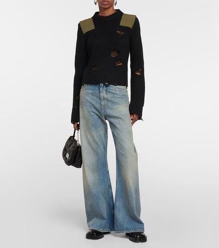 Pullover in cotone e lana distressed - MM6 Maison Margiela - Modalova