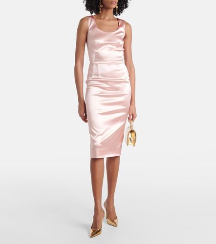 Dolce&Gabbana Abito midi in raso - Dolce&Gabbana - Modalova