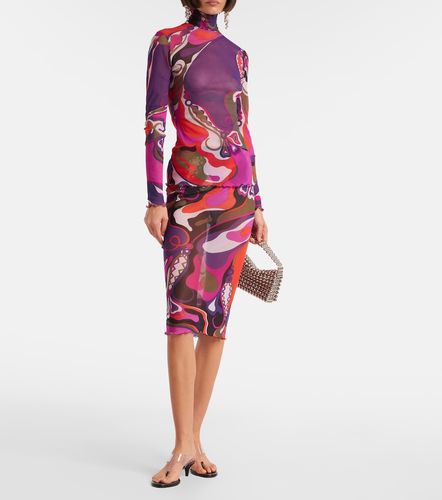 Pucci Orchidee mesh pencil skirt - Pucci - Modalova