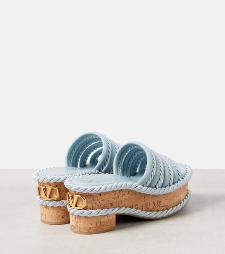 VLogo Summerblocks leather platform mules - Valentino Garavani - Modalova