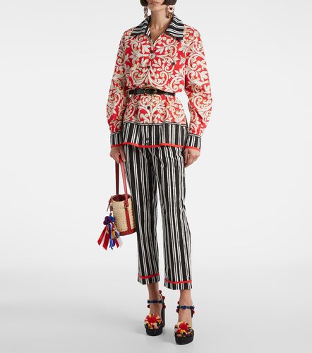 Pantaloni regular in cotone a righe - Dolce&Gabbana - Modalova