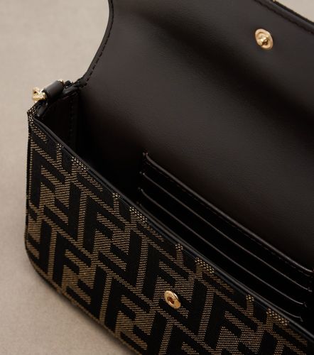 Mini FF jacquard canvas wallet on chain - Fendi - Modalova