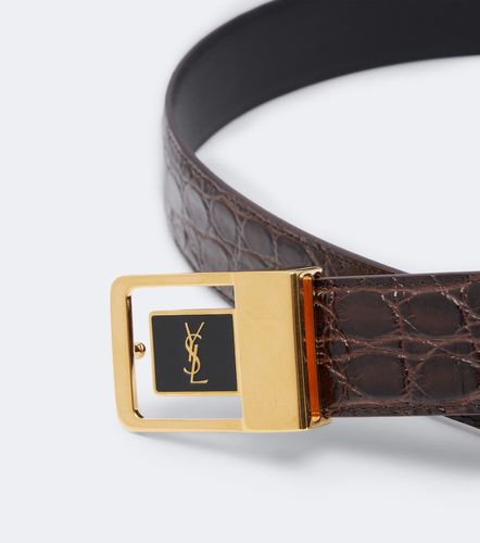 La 66 croc-effect leather belt - Saint Laurent - Modalova