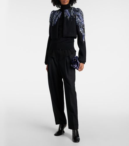 Sequined cropped wool-blend jacket - Dries Van Noten - Modalova