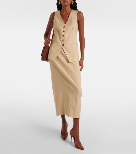 Gonna midi Kimpton in misto lino - Veronica Beard - Modalova