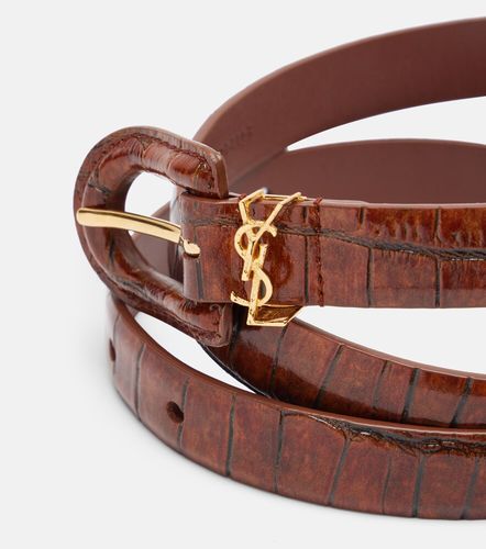 Cassandre croc-effect leather belt - Saint Laurent - Modalova